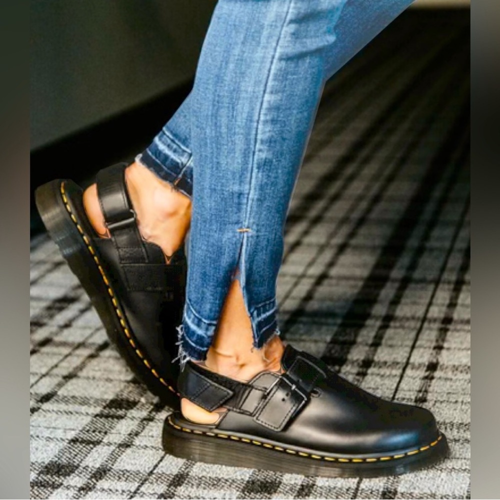 Dr. Martens Black Leather Mules